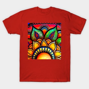 Sunburst Floral Mandala T-Shirt